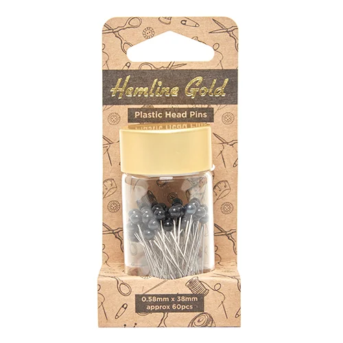 Hemline Pins Blackplastic Head