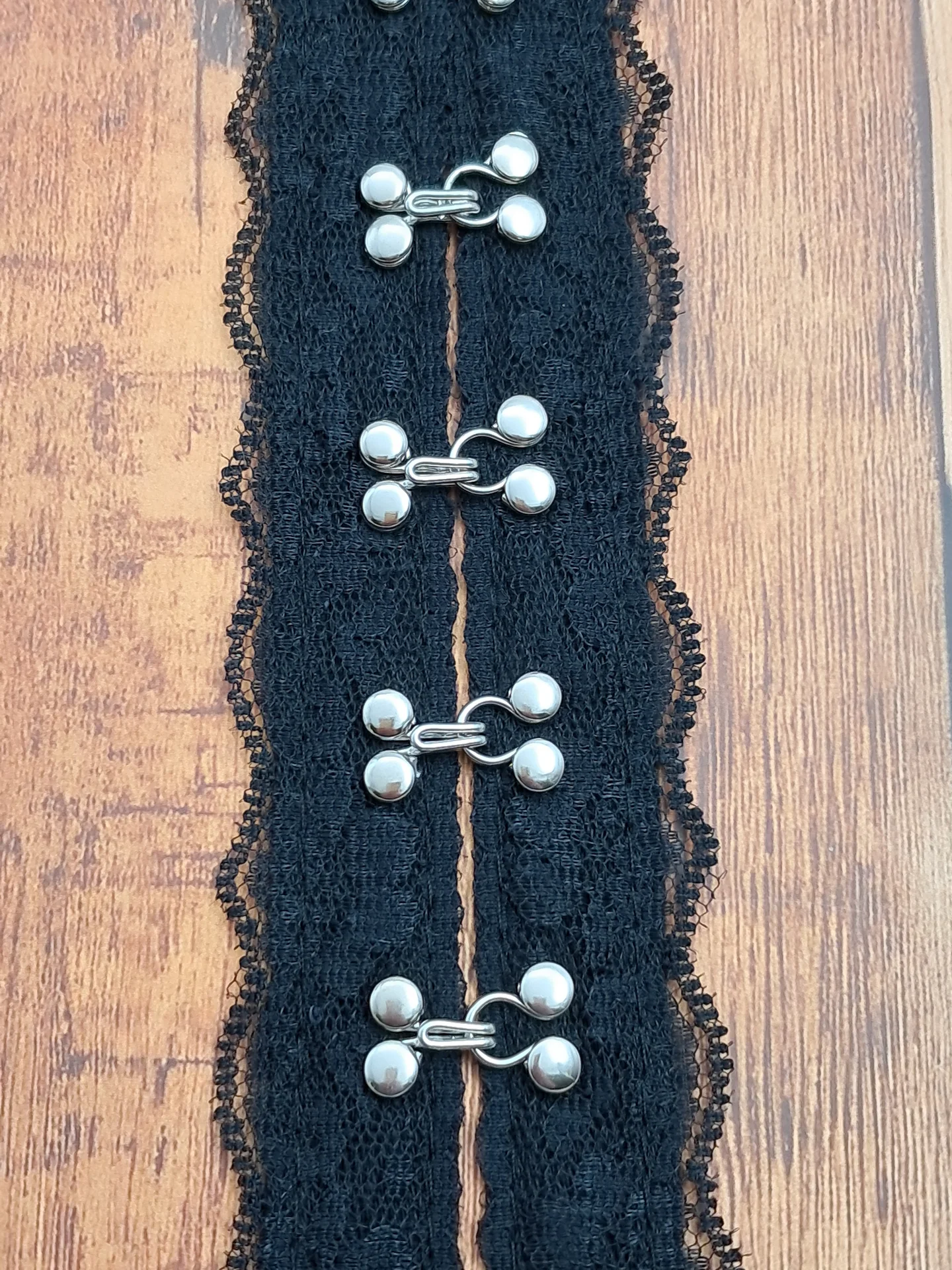 Hook and Eye Trim Black lace ST 1701