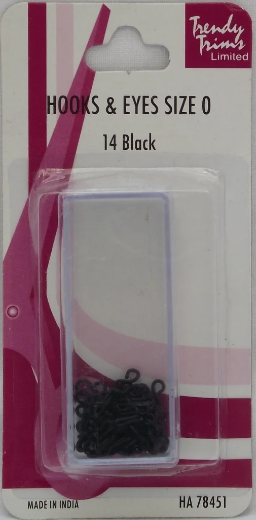 Hook&eyes Size 0 Black