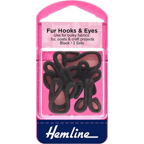 Hooks and Eyes Fur Size 3 Black