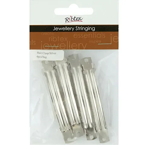 JF Acc Hair Clasp Silver 4pcs