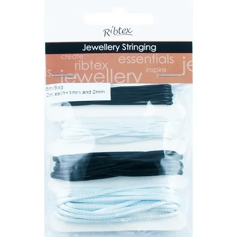 Jf Cord Waxed Black White 8m
