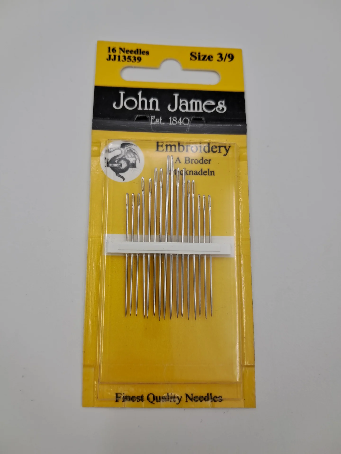 John James Quilting Hand Sew Needles 3/ 9
