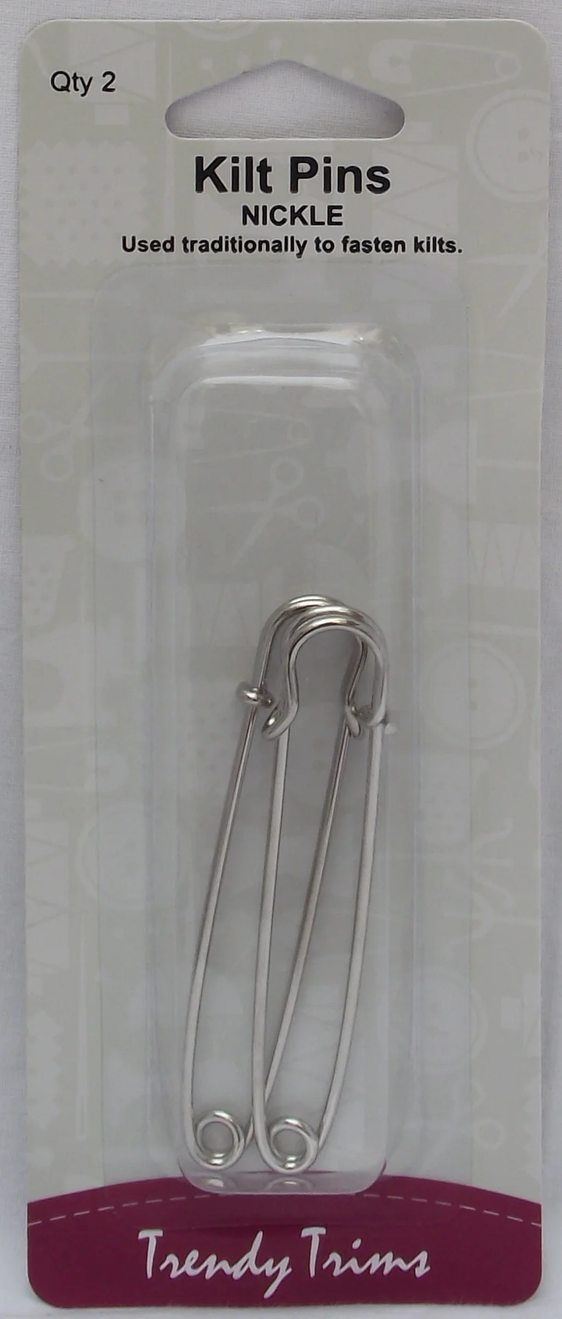 Kilt Pins Nickel 2pk