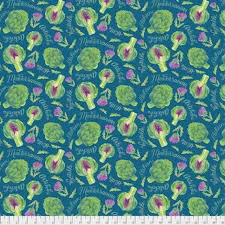Kitchen Artichoke Words Blue