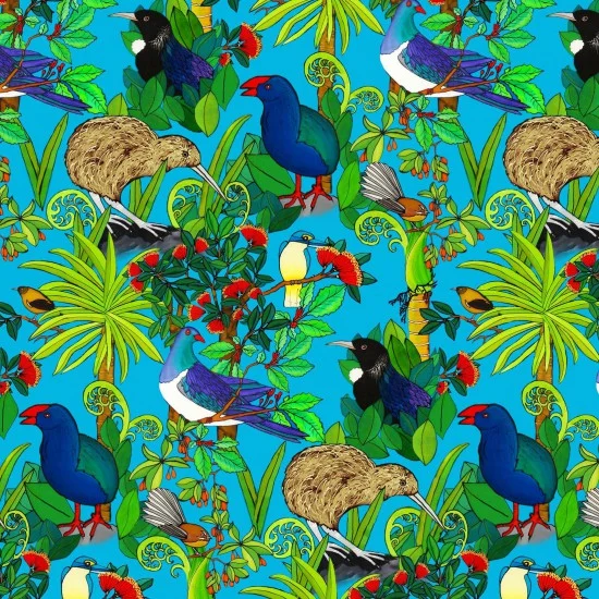 Kiwiana 89820 1 Flora Fauna Blue