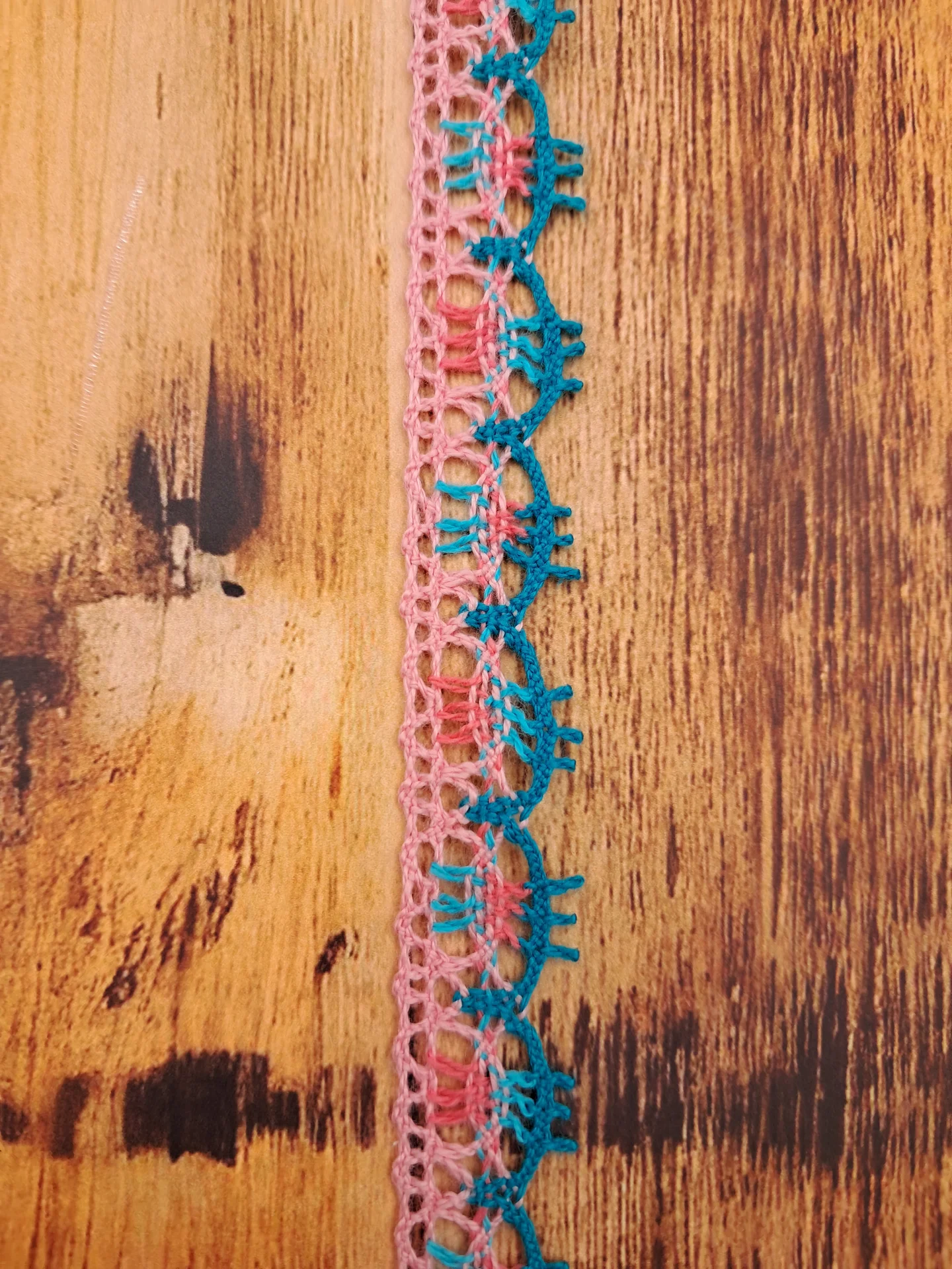 Lace Cluny Teal Coral