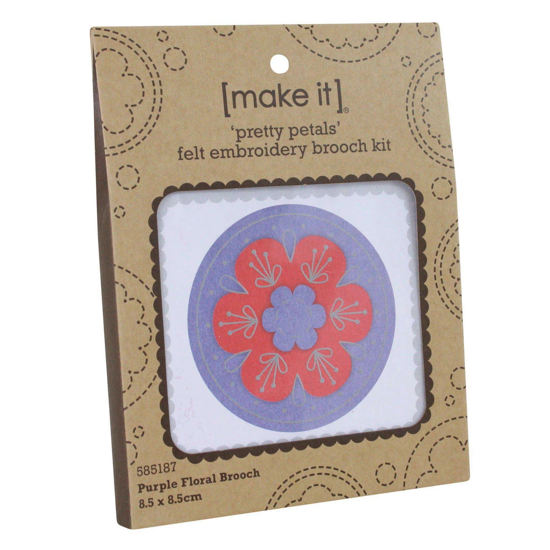 Make It Kit Embroidery Felt Brooch Purple
