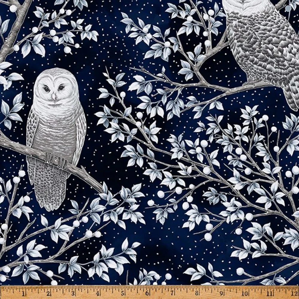 Metallic 7798 Owls Midnight Silver