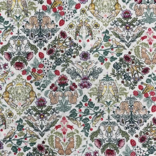 Morisu Square Floral Tiles on Cream
