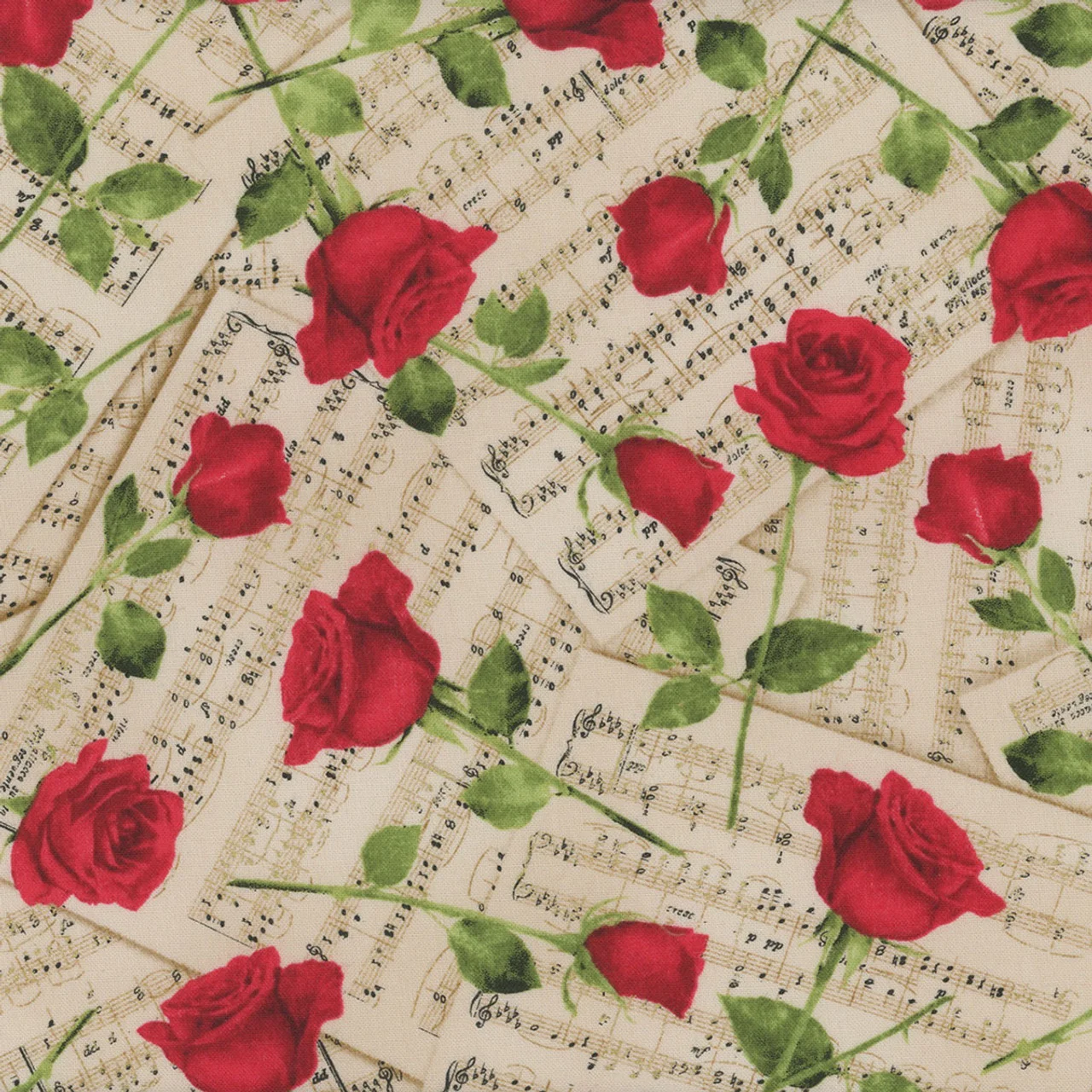 Music Sheets Roses Beige