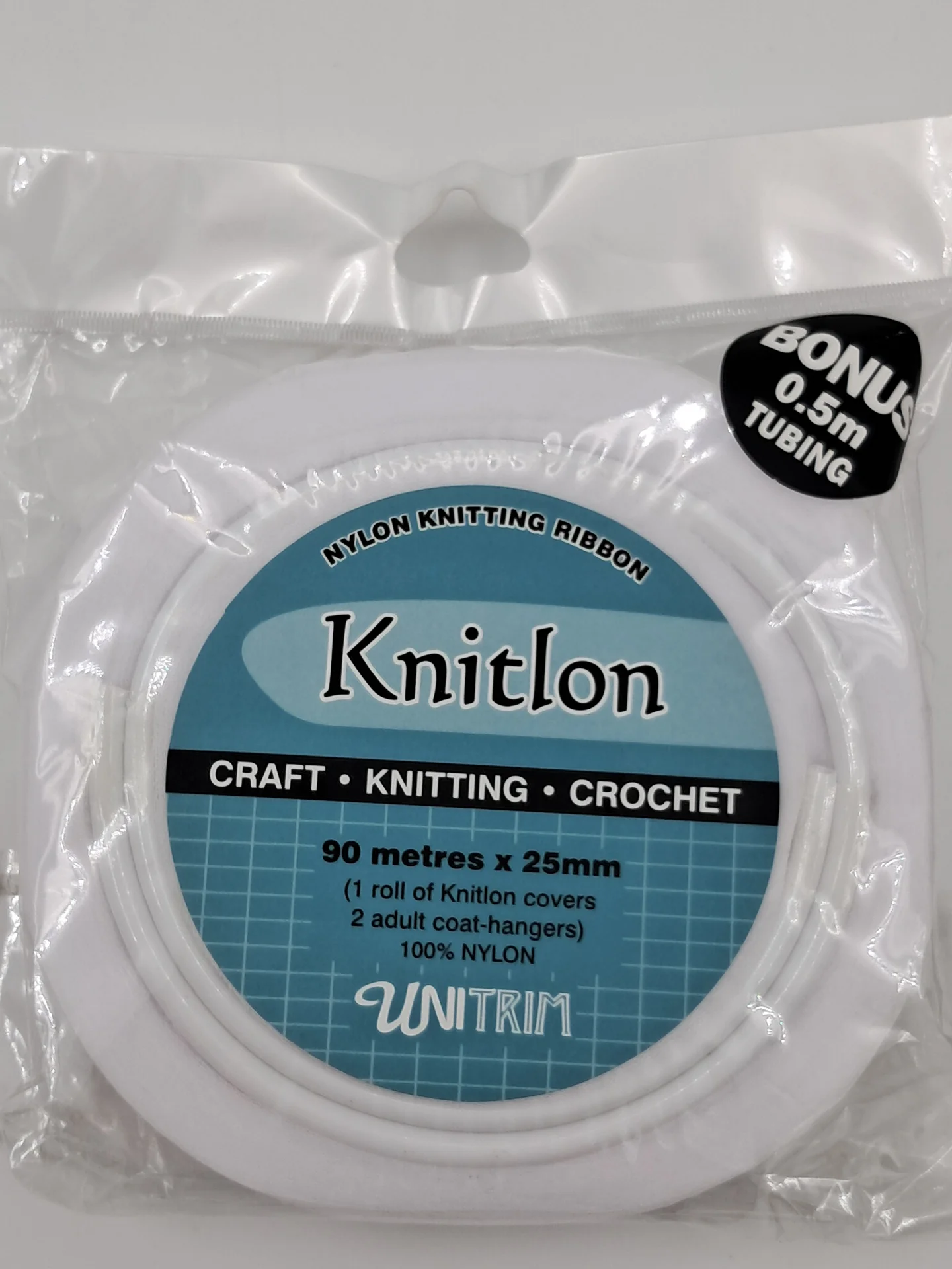 Nylon Knitting Ribbon White