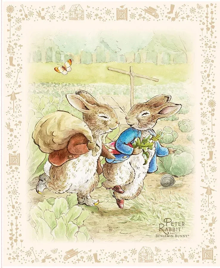 Patchwork Panel 25030 16 Peter Rabbit and Benjamin Bunny