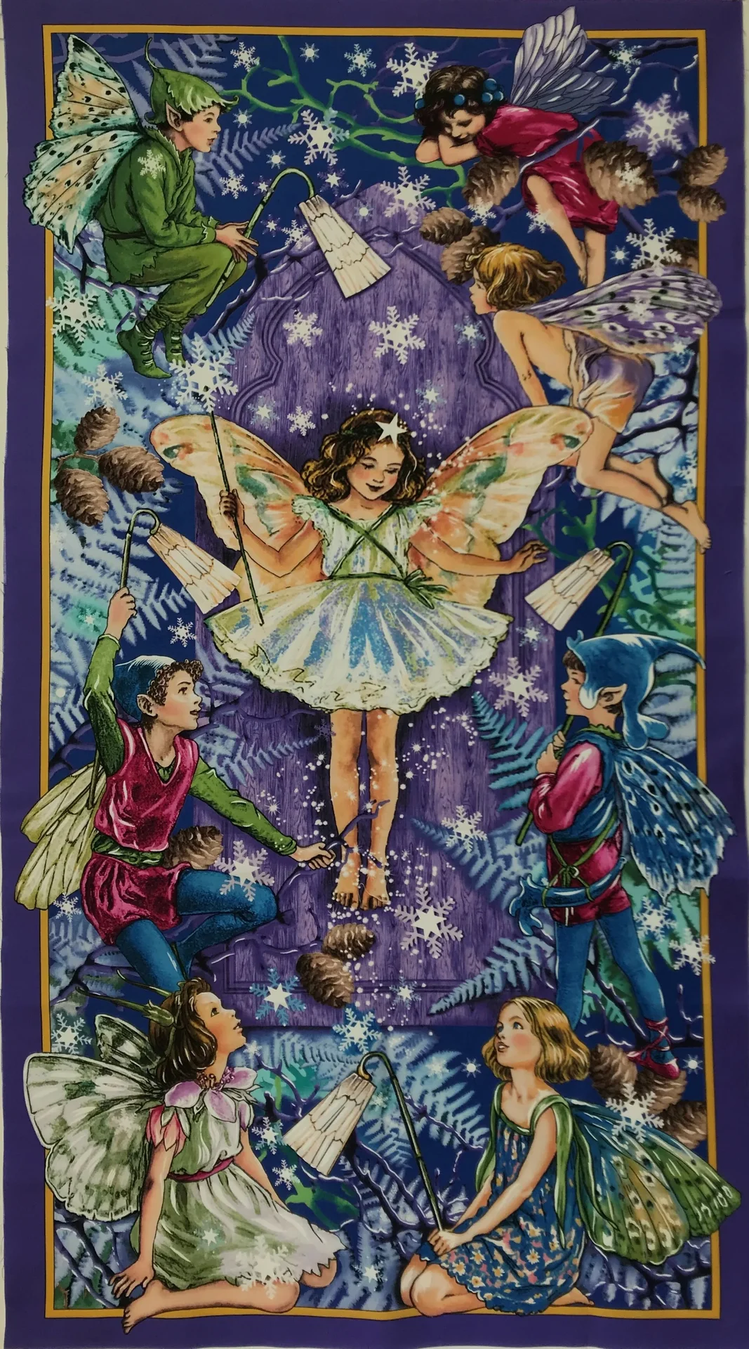 Patchwork Panel Flower Fairies Purple