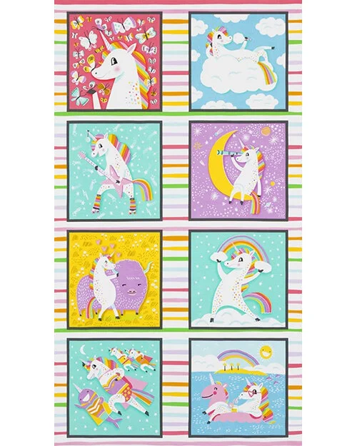 Patchwork Panel Magical Rainbow Squares