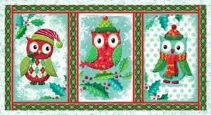 Patchwork Panel Owl Be Home For Christmas