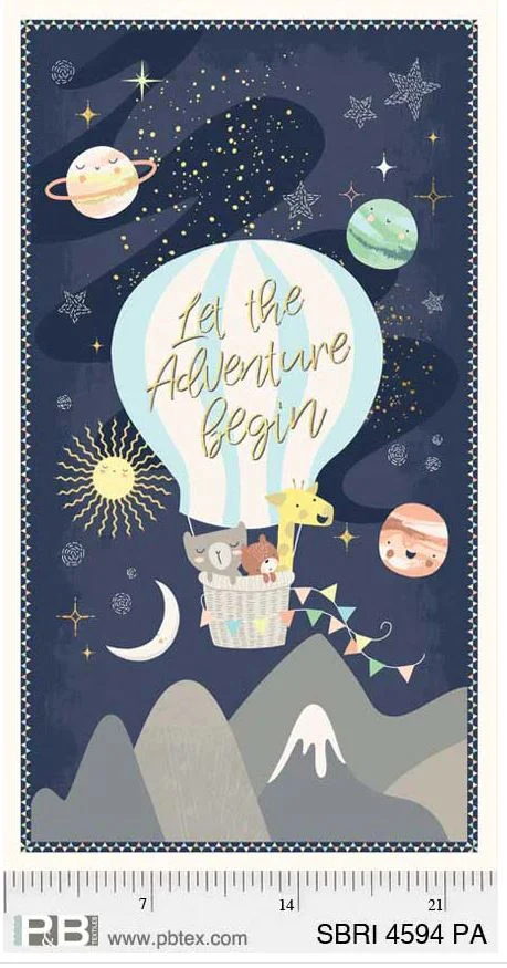 Patchwork Panel Star Bright Blue Adventure