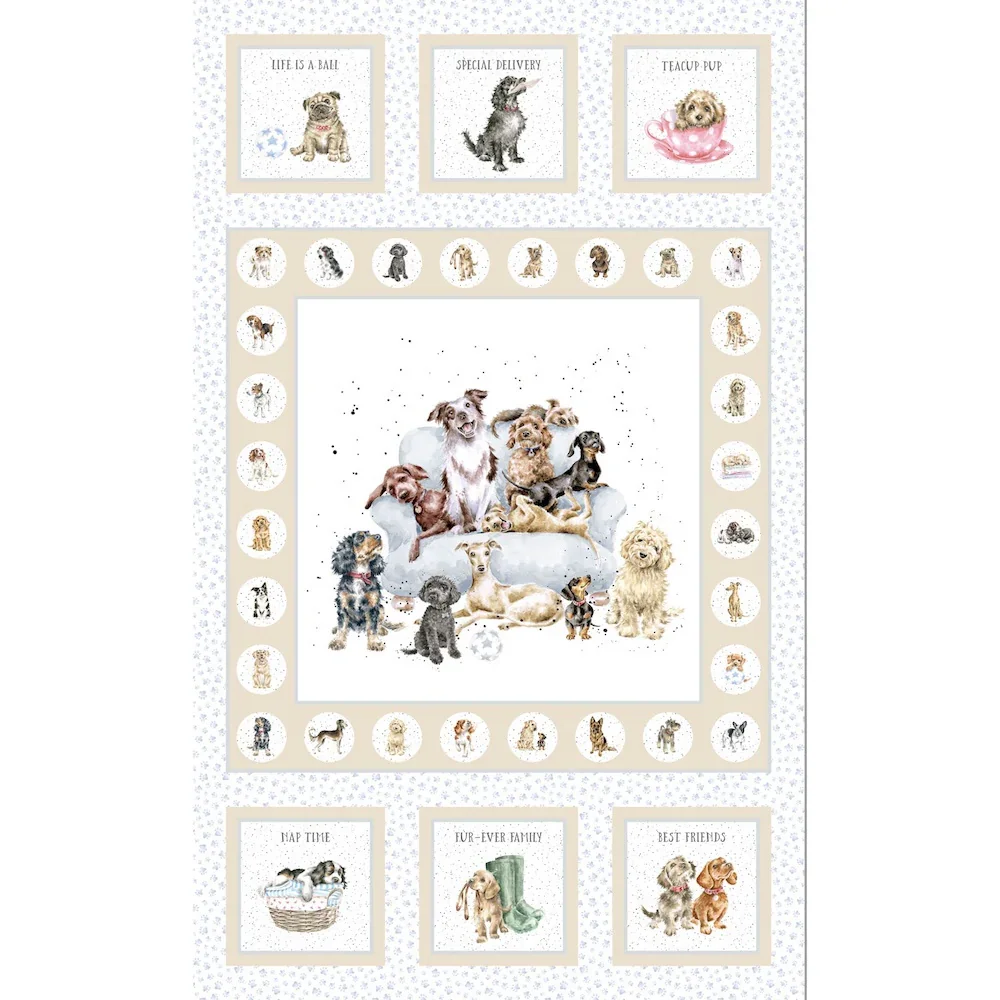 Patchwork Panel Whiskers Paws Puppies