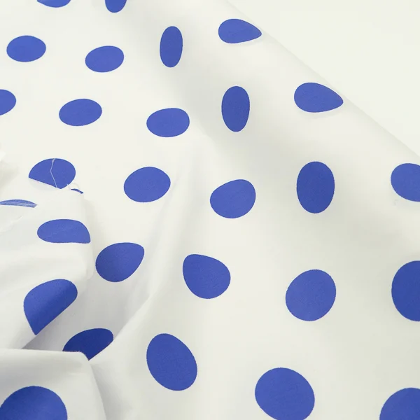 Poly Cotton White Royal Large Spot