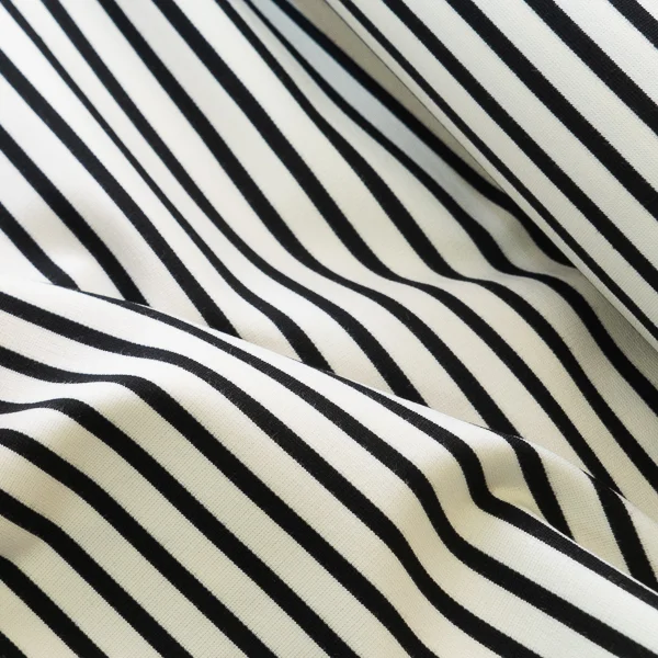 Ponti Stripe Cream Black