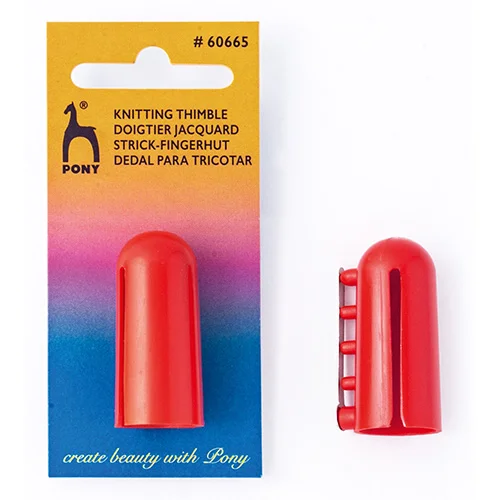 Pony Knitting Thimble Red