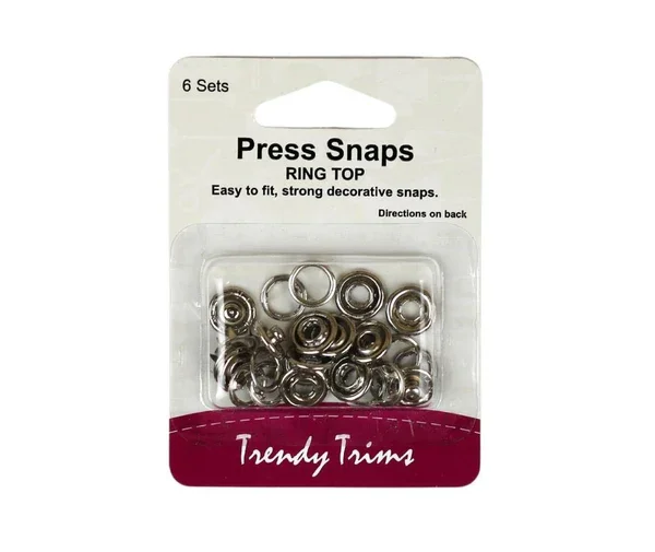 Press Snaps Ring Top Silver