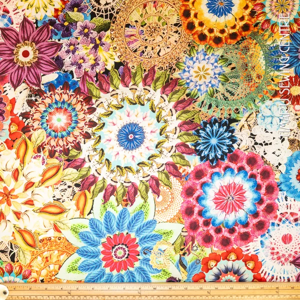Quilt Backing Floral Crochet Multi