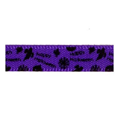 Ribbon Halloween Purple Black 6mm