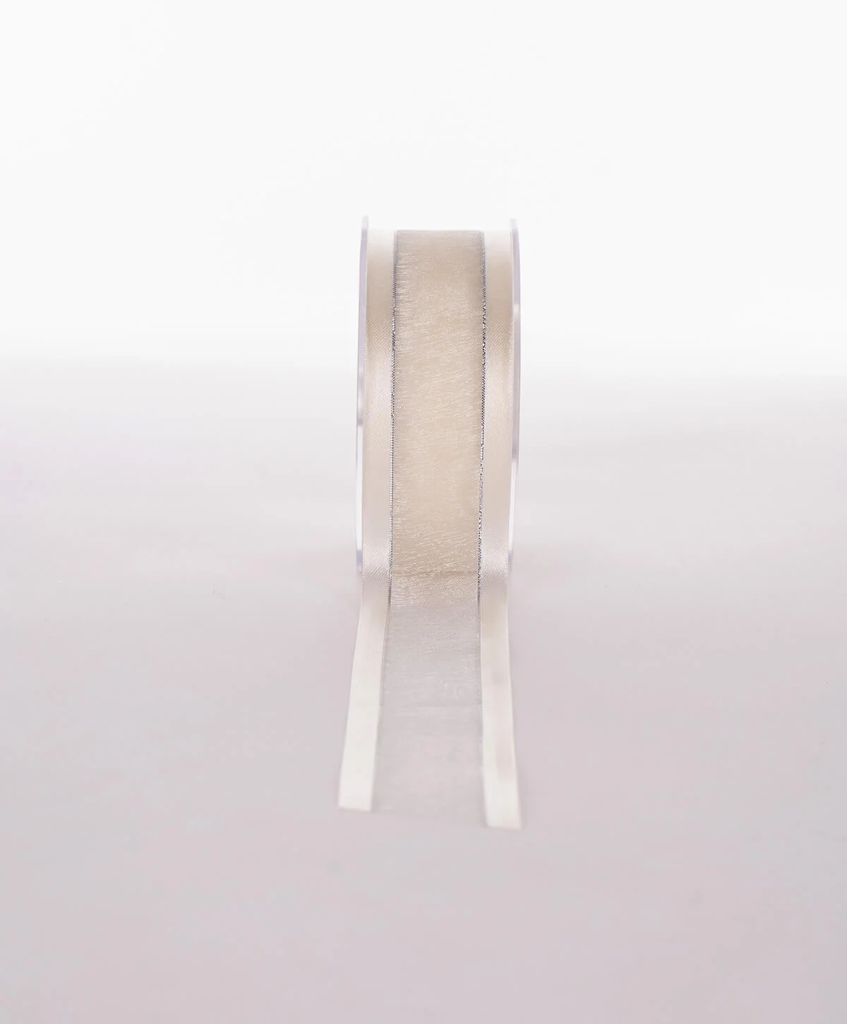 Ribbon Organza 22mm Ivory Silver