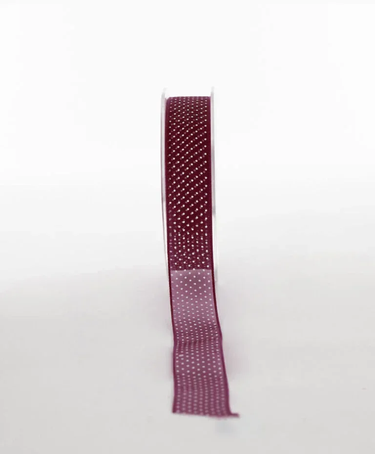 Ribbon Organza Burgundy Polka Dot