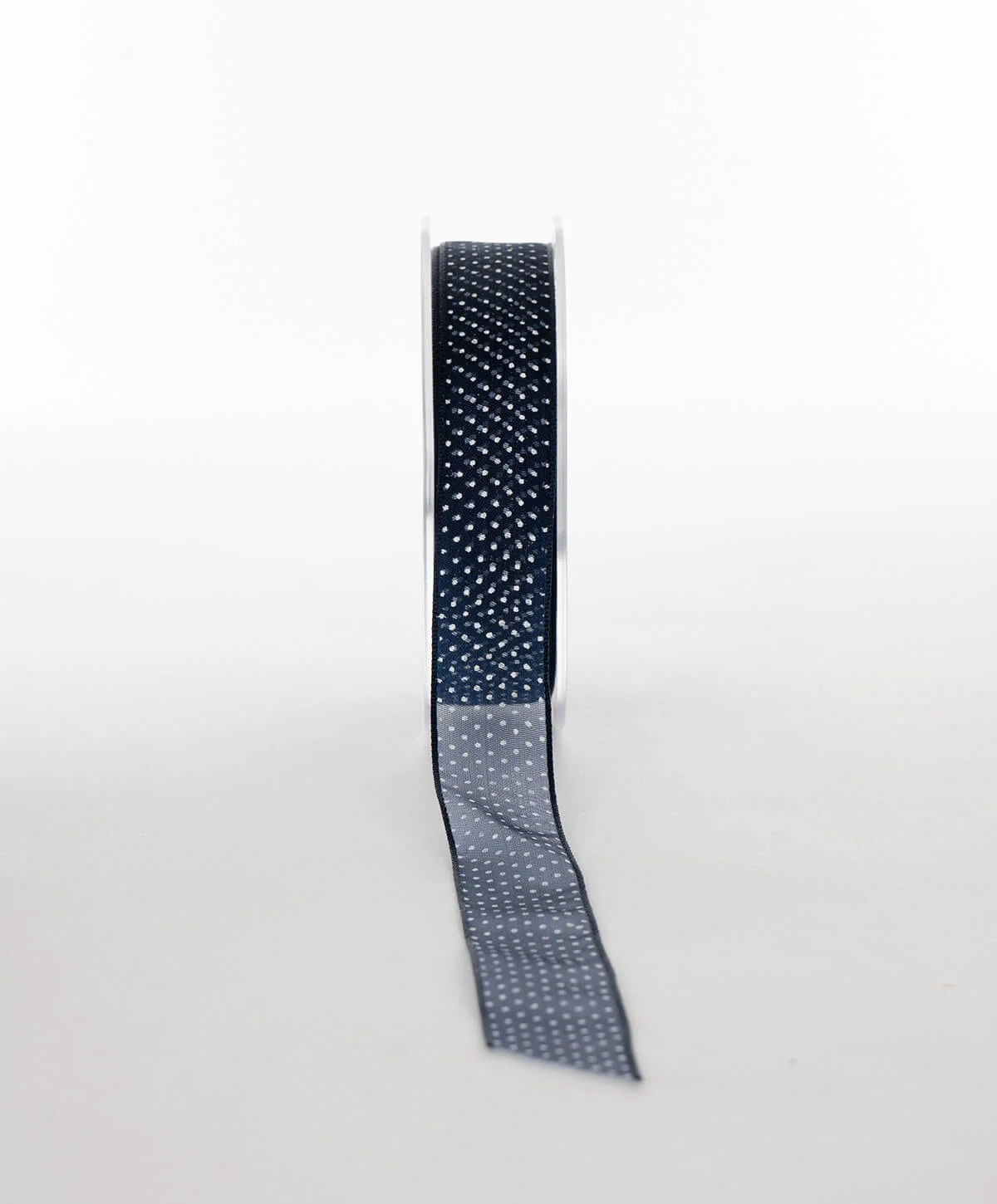 Ribbon Organza Navy Polka Dot