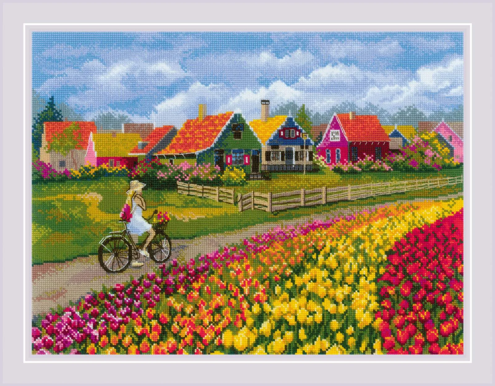 Riolis Cross Stitch 2148 Tulip Field