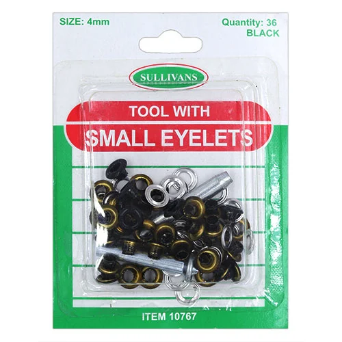 Small Eyelet Pack Black 4mm
