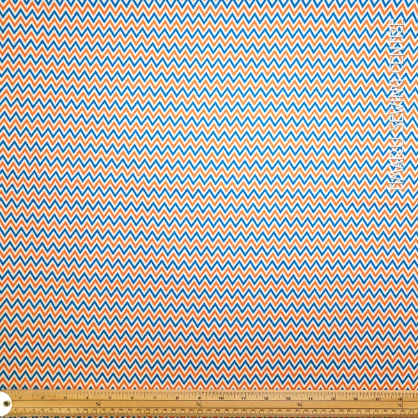 Stripes Chevron Royal Orange White
