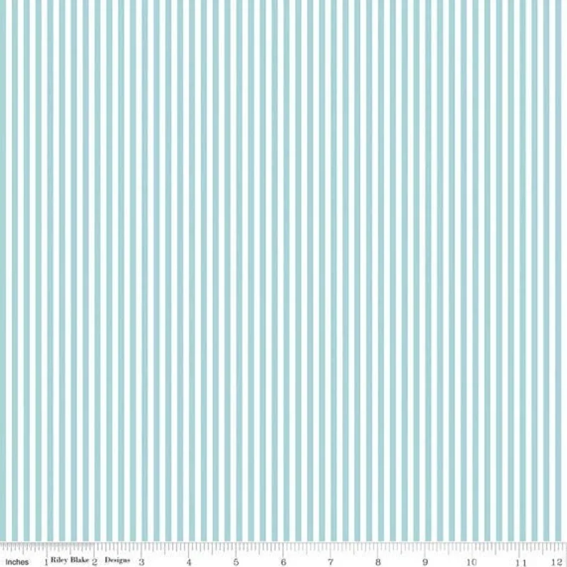Stripes Riley Blake Aqua White