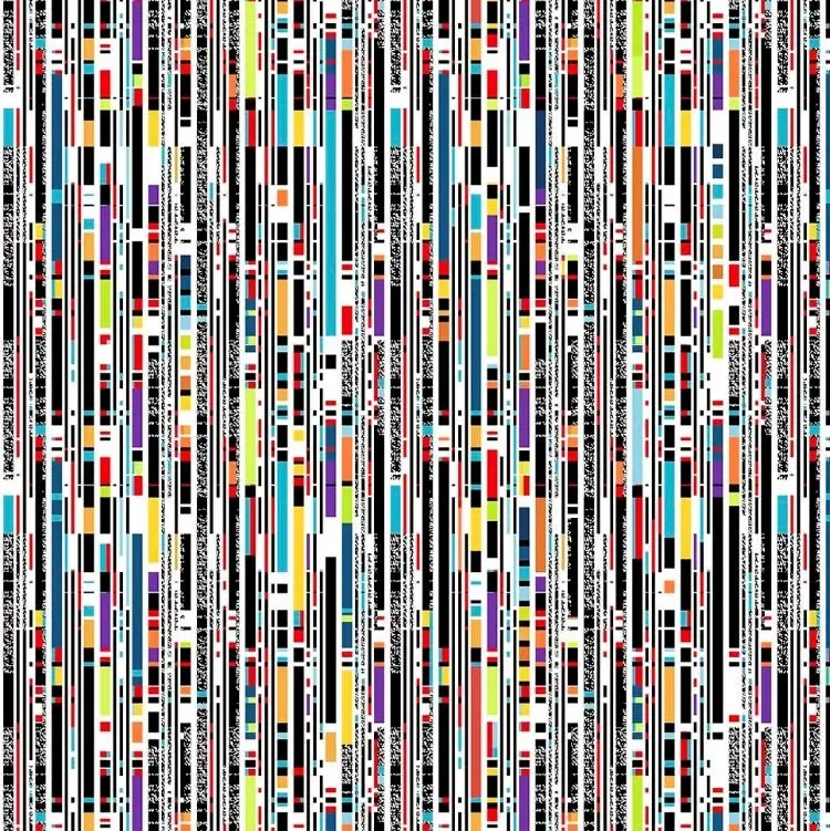 Stripes Rollicking Robots Multi Barcode White