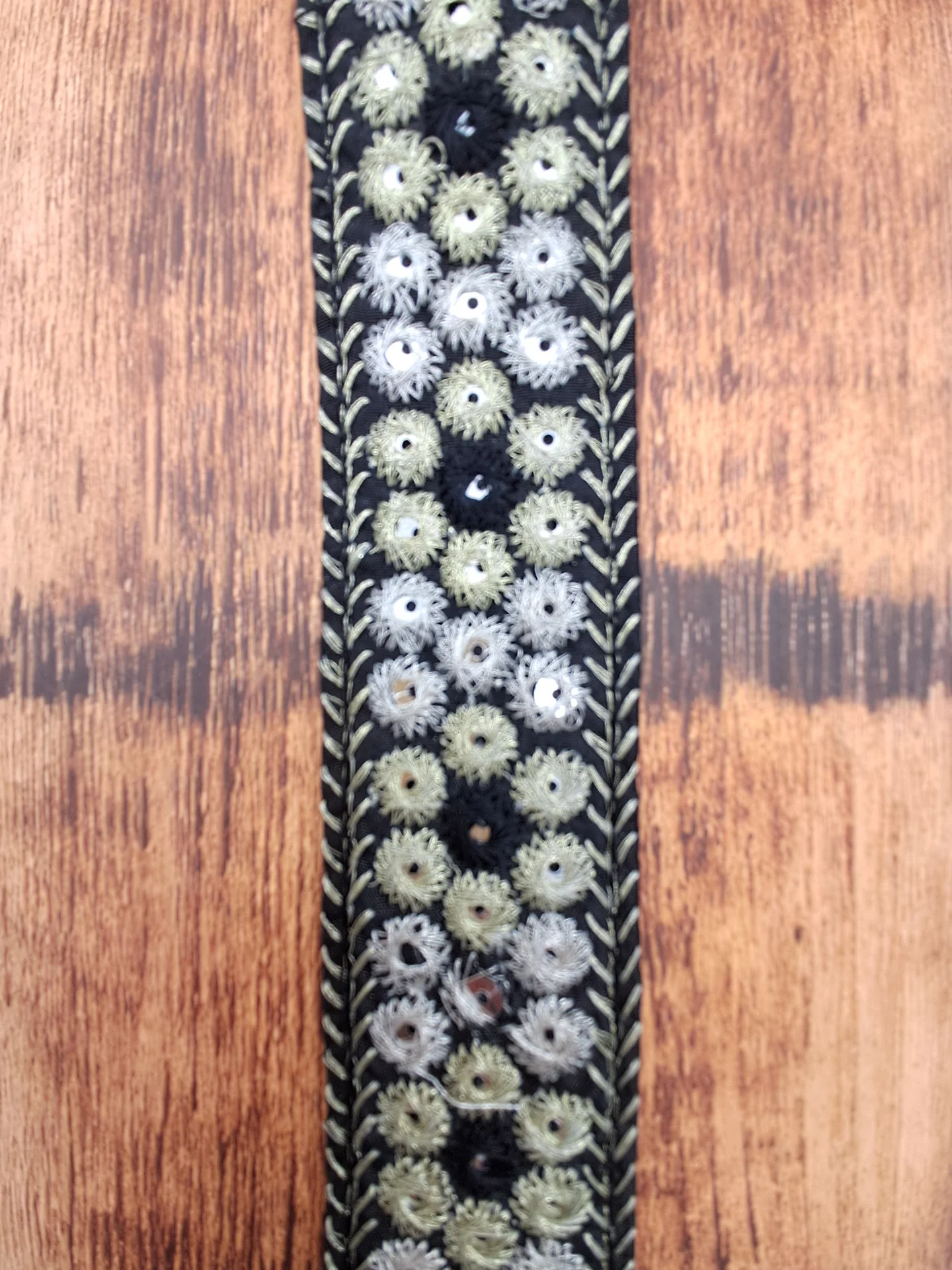 Trim Black Embbroidered Metallic Sequins