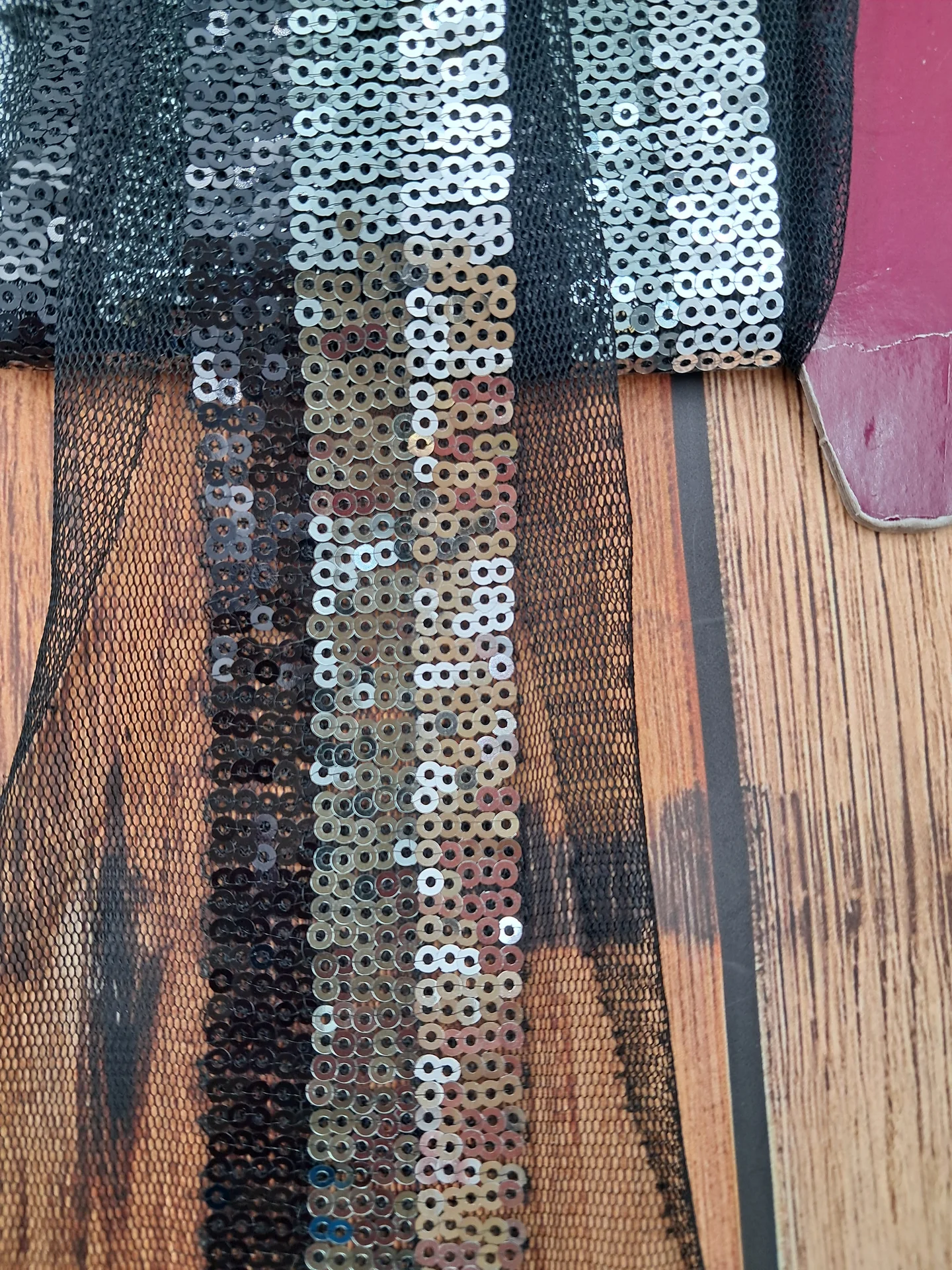 Trim Black Silver Sequins On Black