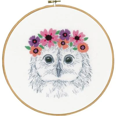 Vervaco Kit 0170664 Owl with Flowers