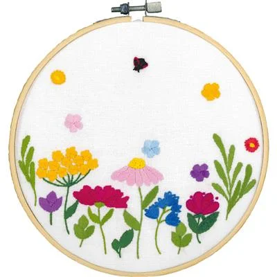 Vervaco Kit 0222902 Summer Flowers with Hoop