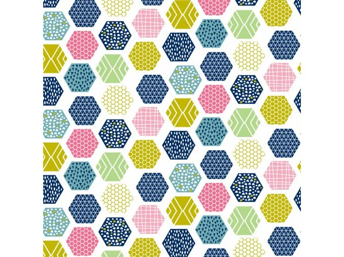 Wildflower Honey Hexagons On White