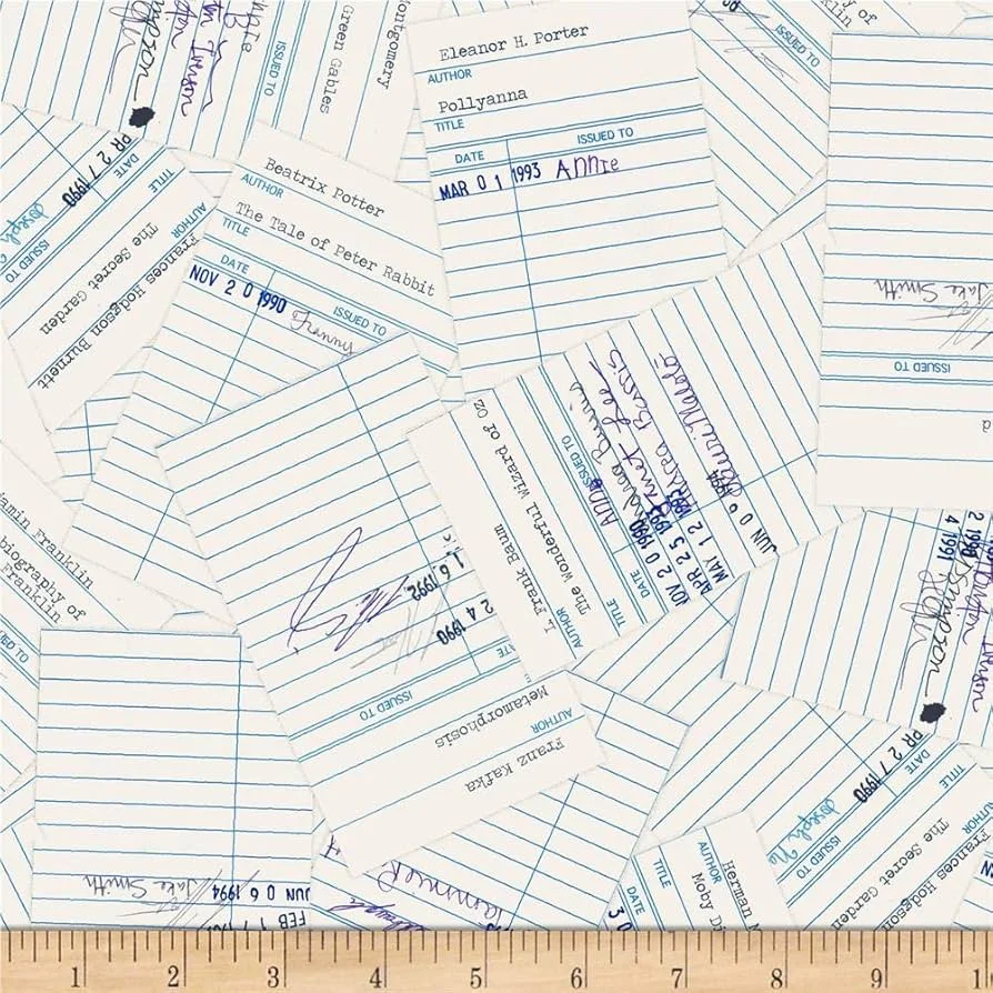 Words Literary Library Cards