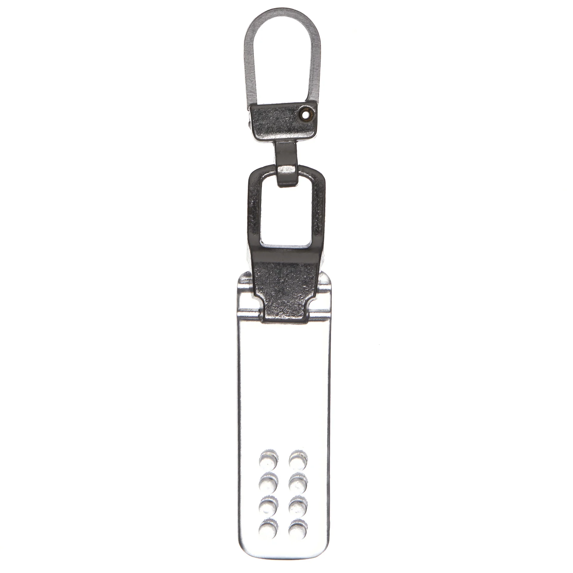YKK Zip Puller U19 Silver Clear Rectangle Tab