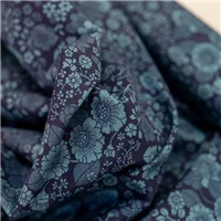 Fabric Lawn Flower Show Navy