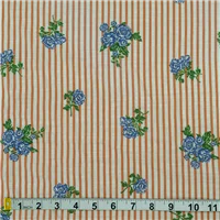 Fabric Pansy Print Stripe