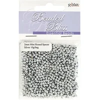 Beads Plastic Round Spacer 2mm Silver