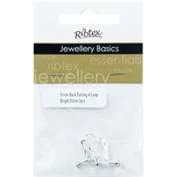 Ribtex Earring Screw Back Silver