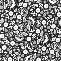 Black White Floral