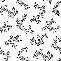 White with Black Leaf Floral