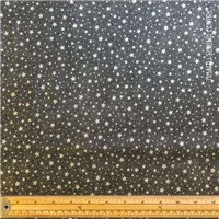 Christmas Black Silver Metallic Stars